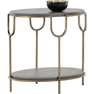 Arya 24 X 22.5 inch Grey / Antique Brass Side Table